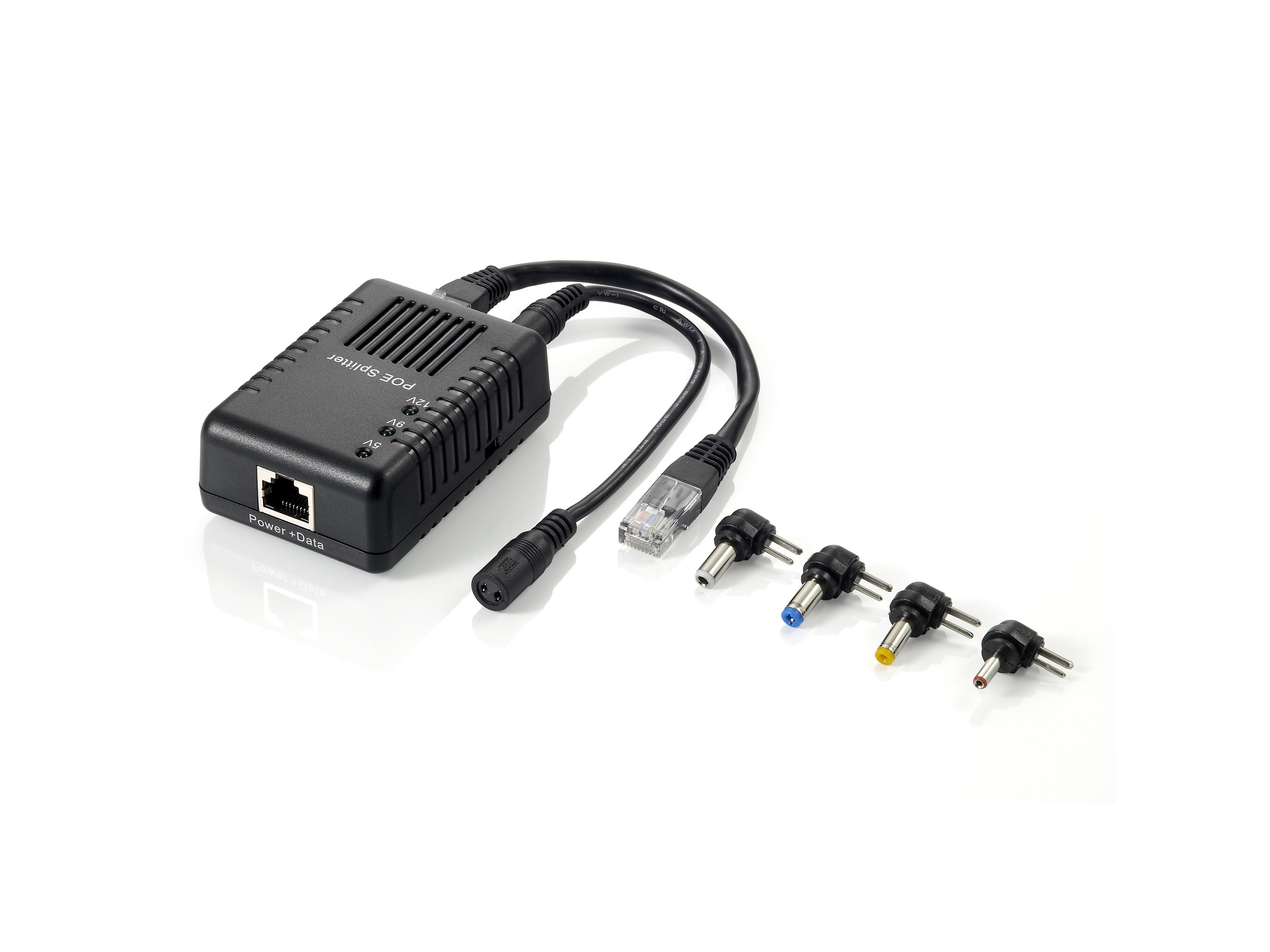 LevelOne POS-1002 séparateur voix-données Connexion Ethernet, supportant l'alimentation via ce port (PoE) Noir