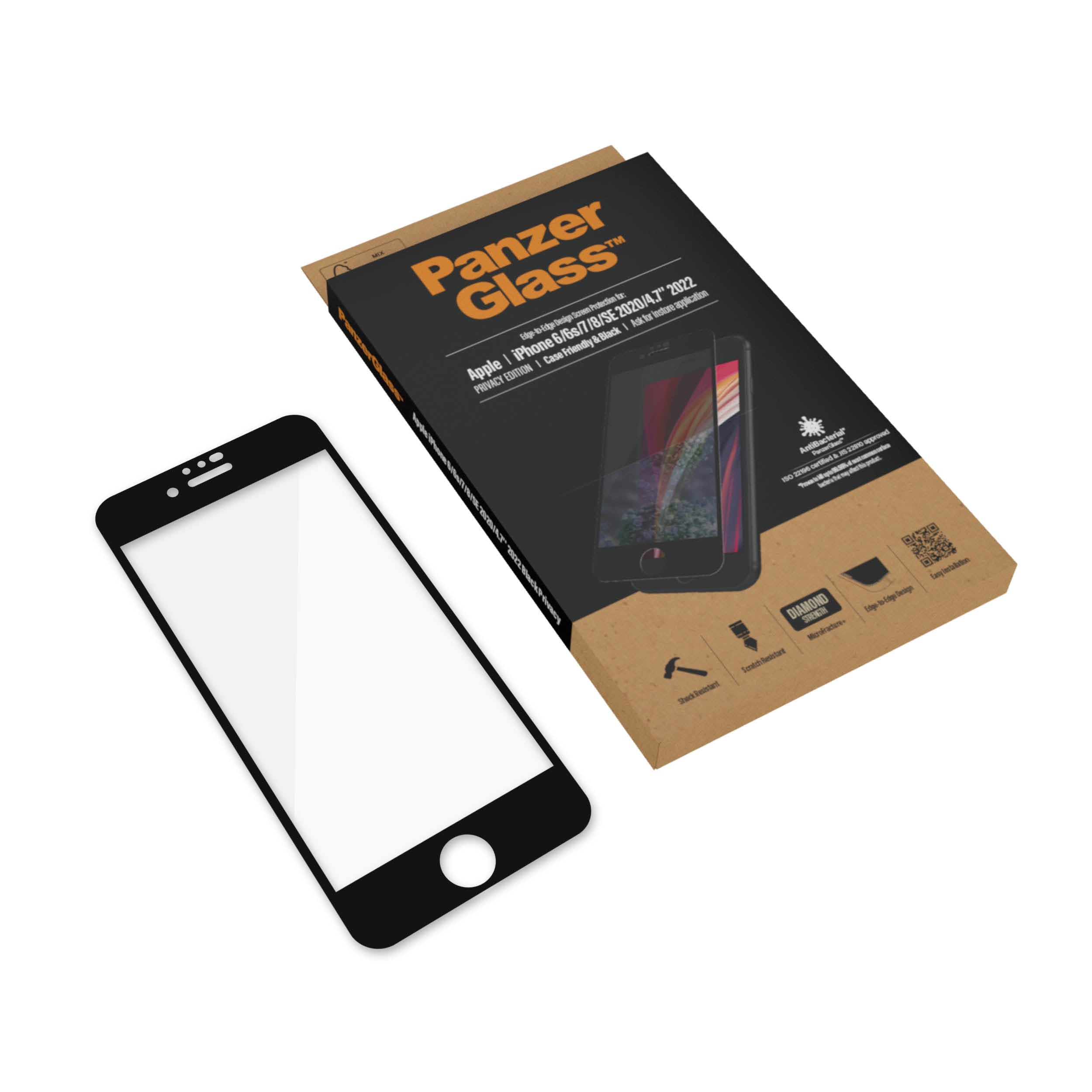 PanzerGlass ® Screen Protector iPhone 8 | 7 | 6s | 6 | SE (2020/2022) | Edge-to-Edge Protection d'écran transparent Apple 1 pièce(s)