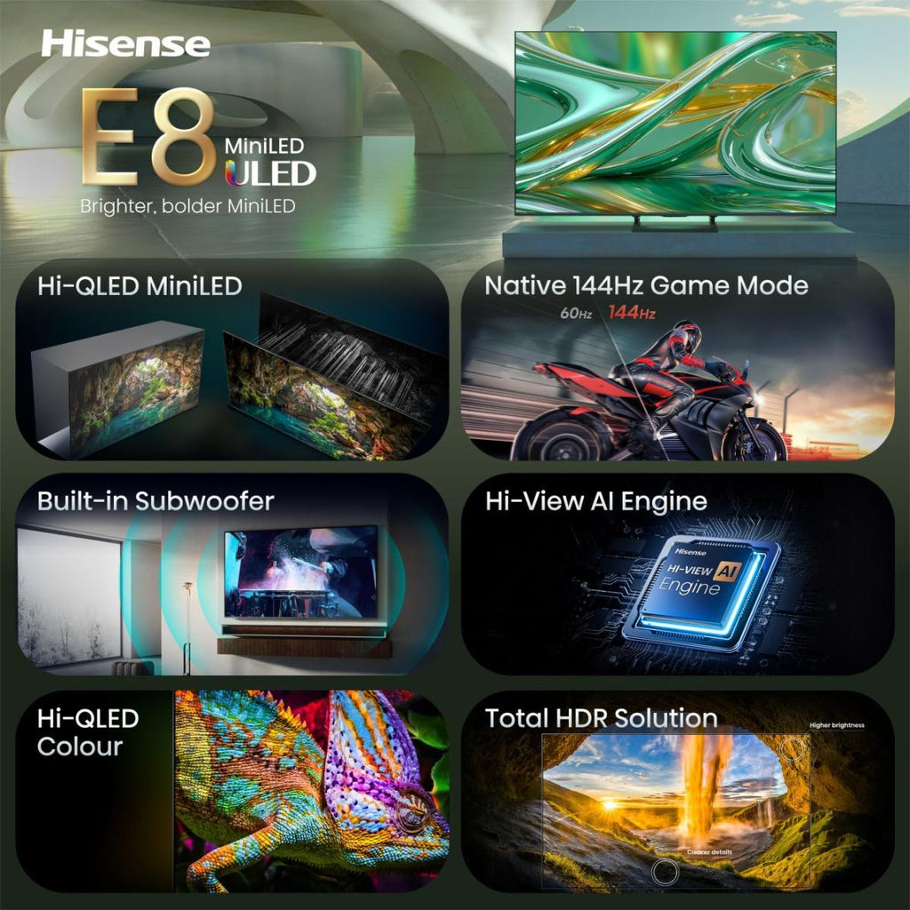 Hisense 50E8S 127 cm (50") 4K Ultra HD Smart TV Wifi Noir