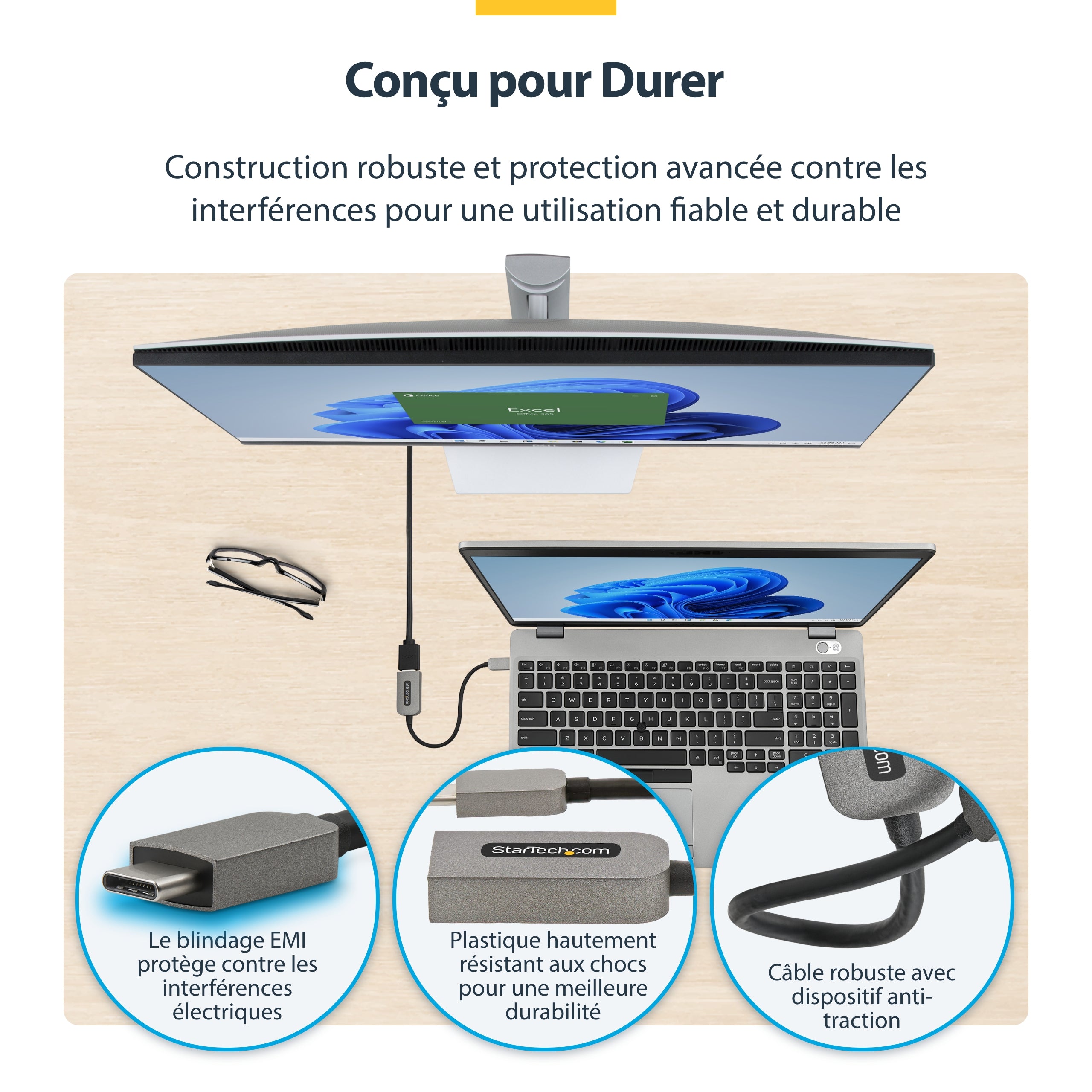 StarTech.com Adaptateur USB C vers HDMI - Vidéo 4K 60Hz, HDR10 - Adaptateur Dongle USB vers HDMI 2.0b - USB Type-C DP Alt Mode vers Écrans/Affichage/TV HDMI - Convertisseur USB C vers HDMI