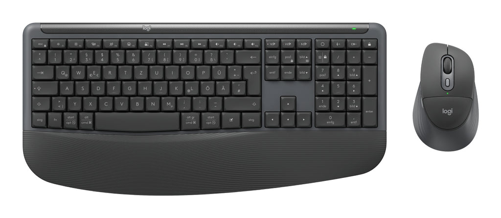 Logitech Signature Comfort Plus Combo MK880 for Business Sæt med mus og tastatur Pressestempel Trådløs Tysk