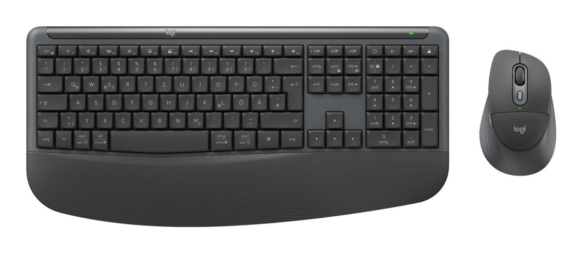 Logitech Signature Comfort Plus Combo MK880 for Business Sæt med mus og tastatur Pressestempel Trådløs Tysk
