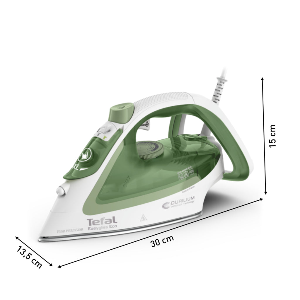Tefal Easygliss Eco FV5781 Fer à repasser à sec ou à vapeur Semelle Durilium Airglide 2800 W Blanc, Vert - vue 7