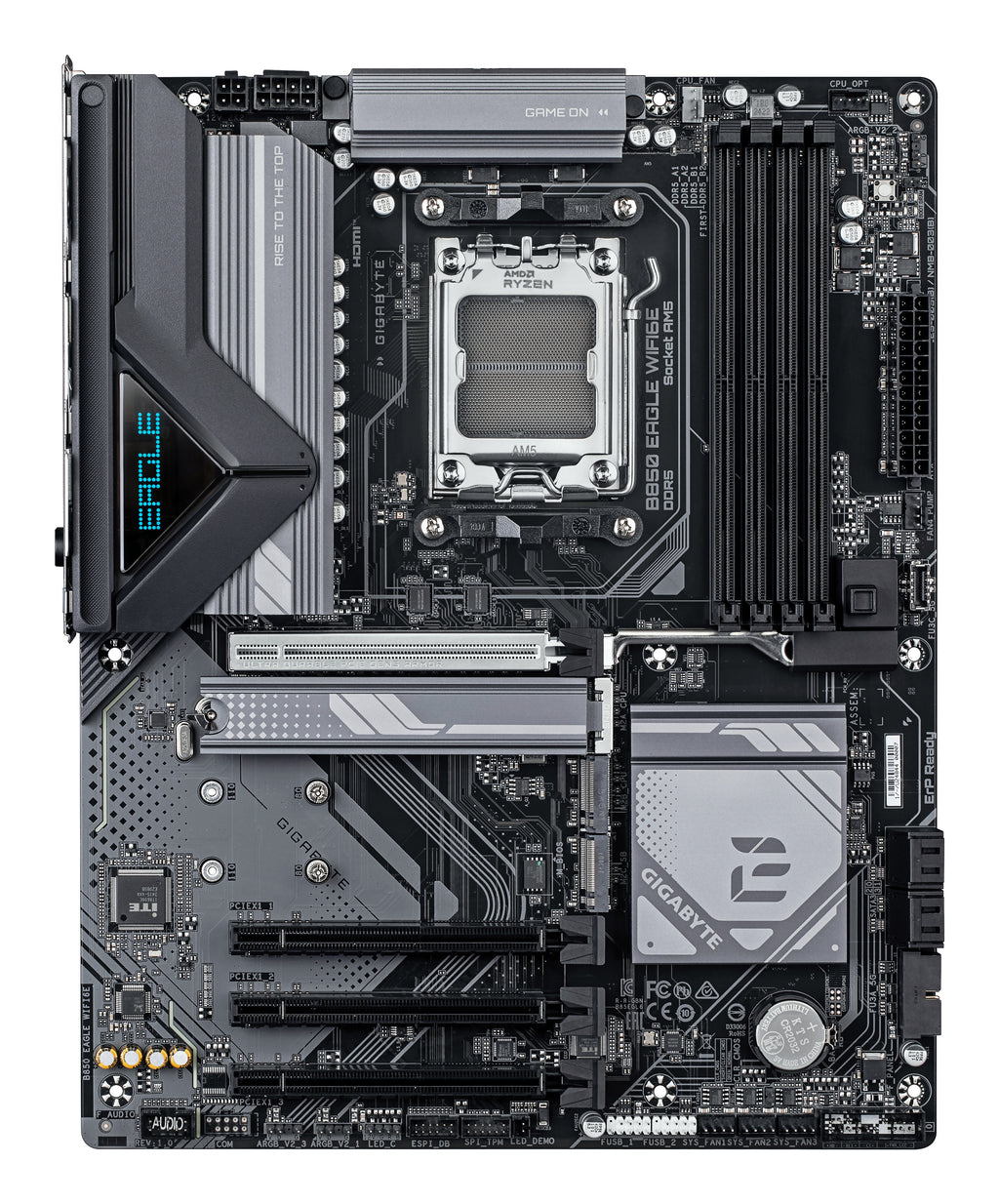 GIGABYTE B850 EAGLE WIFI6E Carte Mère - AMD Ryzen 9000 Series CPUs, VRM numérique 8+2+2 phases, jusqu'à 8200MHz DDR5 (OC), 1xPCIe 5.0 + 2xPCIe 4.0 M.2, LAN GbE, WIFI 6E, USB 3.2 Gen 2