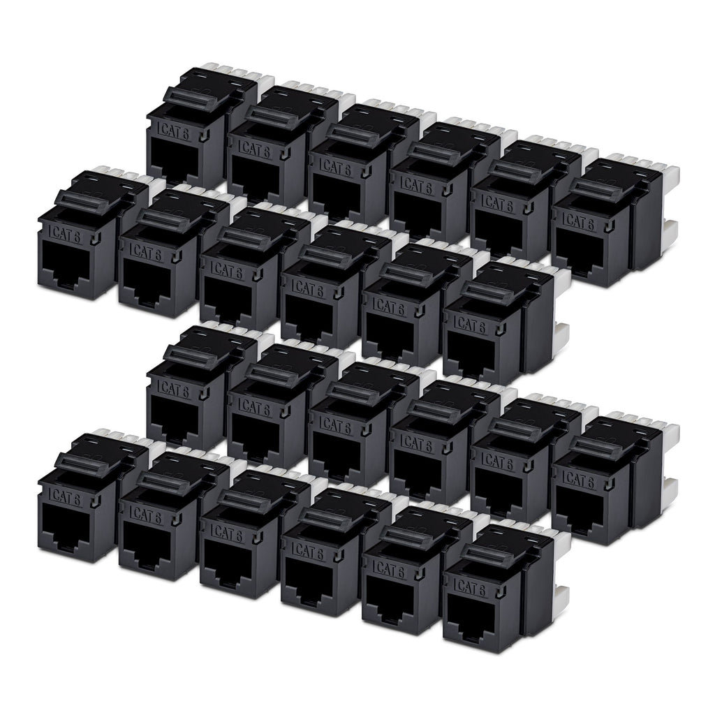 StarTech.com Jack Keystone Cat6, Lot de 24 Prises Ethernet RJ45 Keystone, Prise Murale UTP Cat6, Connecteur à 180 Degrés