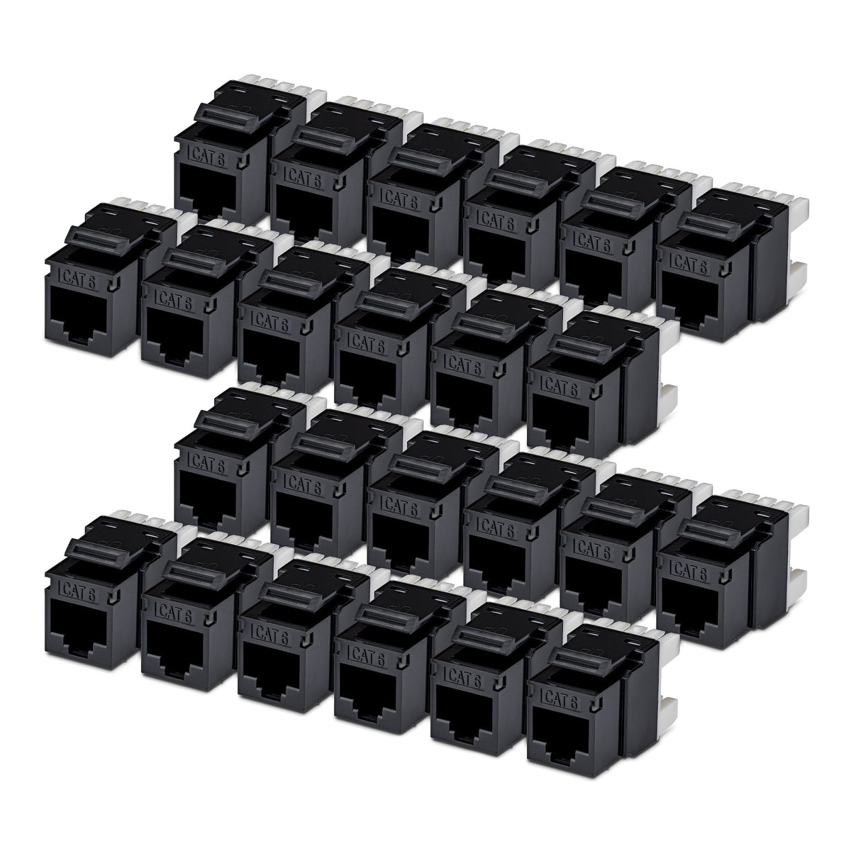 StarTech.com Jack Keystone Cat6, Lot de 24 Prises Ethernet RJ45 Keystone, Prise Murale UTP Cat6, Connecteur à 180 Degrés