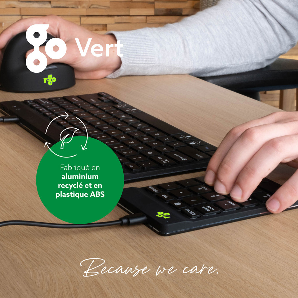 R-Go Tools Clavier R-Go Numpad Break, clavier numérique ergonomique avec logiciel de pause, filaire, noir