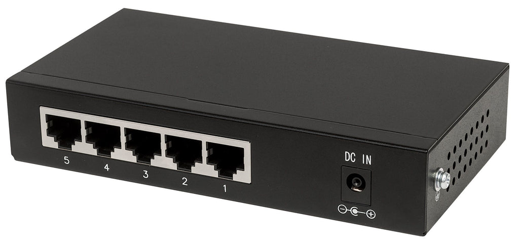 Intellinet Commutateur réseau (switch) Gigabit Ethernet PoE+ 5 ports, 4 ports PSE, compatible IEEE 802.3at/af, budget PoE 60W, format bureau, garantie de 3 ans - vue 4