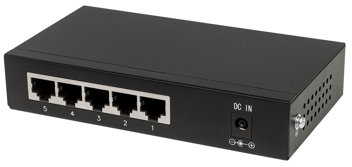 Intellinet Commutateur réseau (switch) Gigabit Ethernet PoE+ 5 ports, 4 ports PSE, compatible IEEE 802.3at/af, budget PoE 60W, format bureau, garantie de 3 ans - vue 4