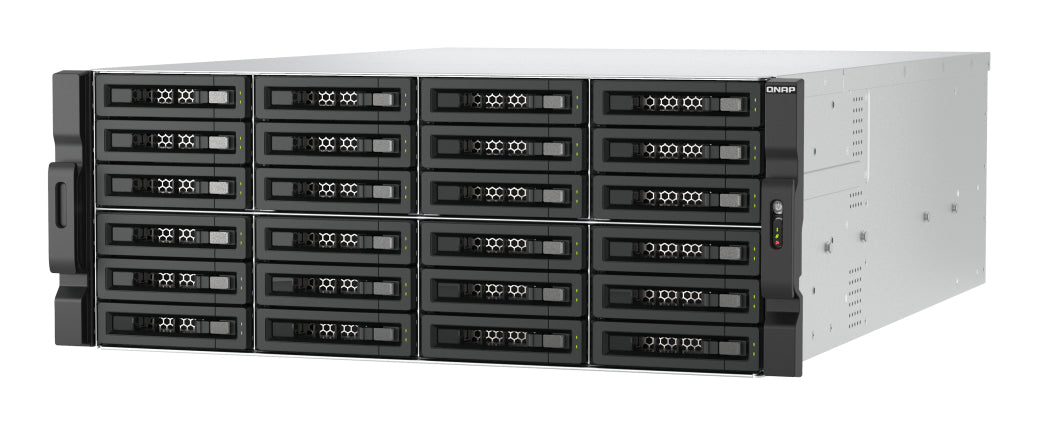 QNAP TL-R2400PES-RP Boîtier de Stockage JBOD 24 Baies PCIe pour Disques SATA 2.5/3.5", Noir et Gris