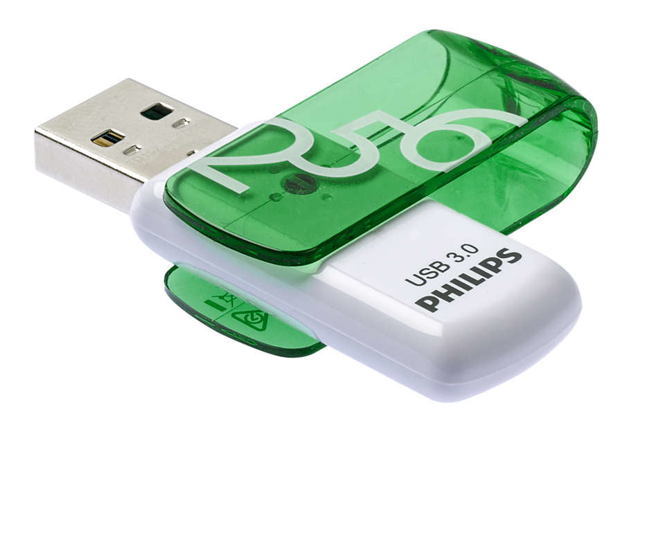 Philips Philips FM25FD00B/00 lecteur USB flash 256 Go USB Type-A 3.2 Gen 1 (3.1 Gen 1) Vert, Blanc