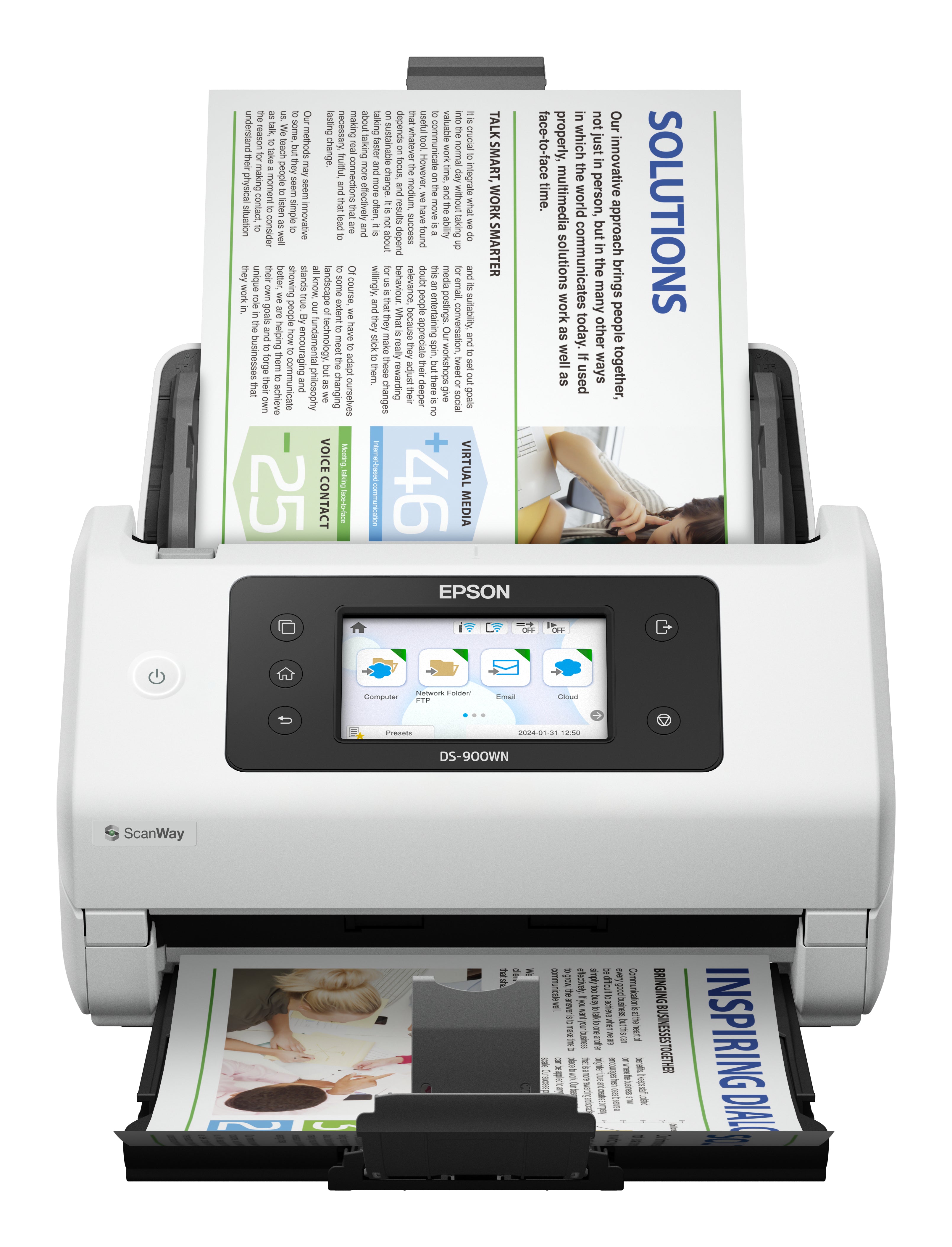 Epson WorkForce DS-900WN Alimentation feuille à feuille de scanner 600 x 600 DPI A4 Blanc