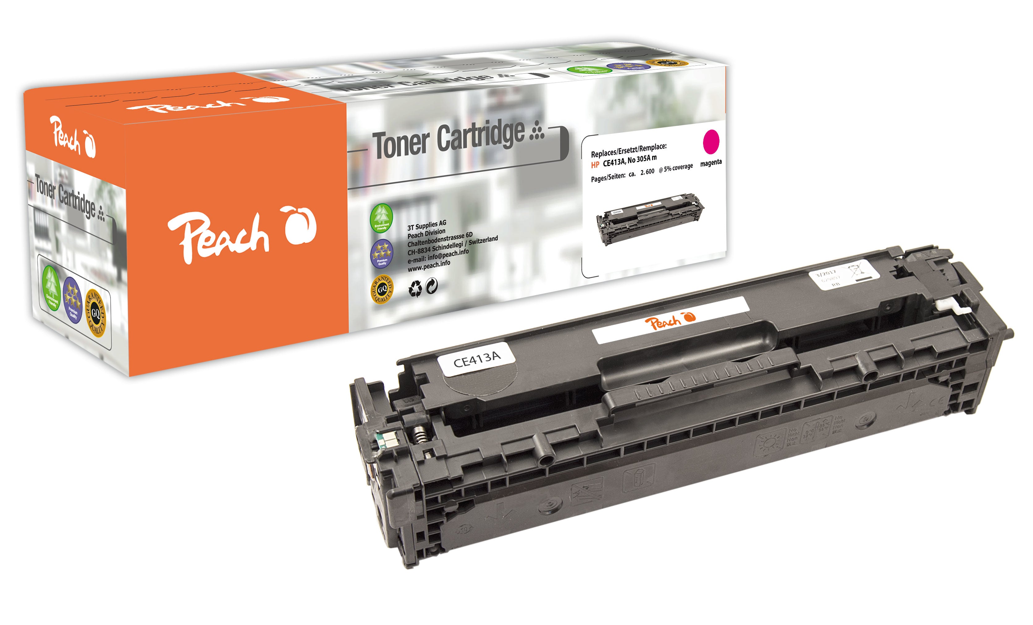 Peach PT270 Cartouche de toner 1 pièce(s) Compatible Magenta