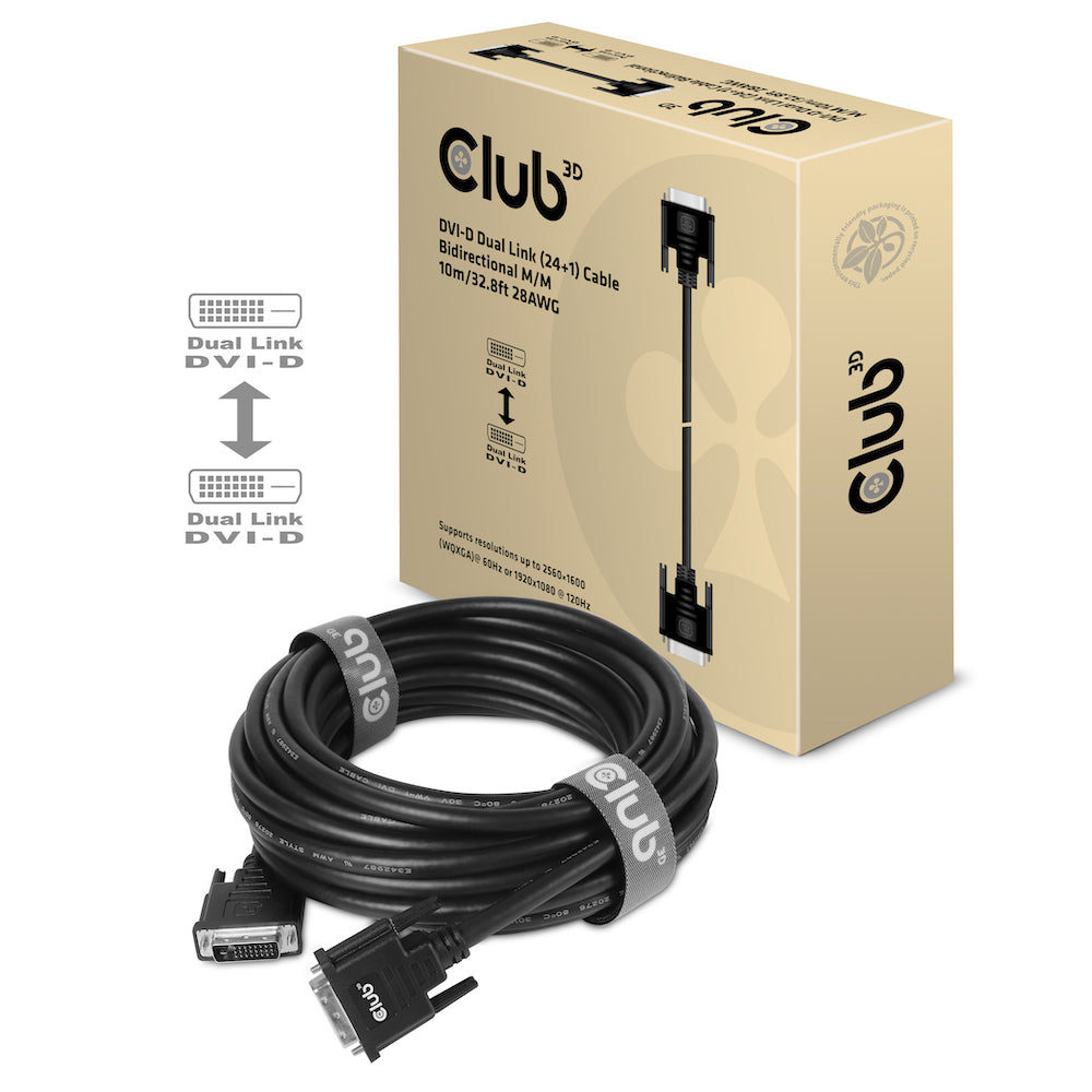 CLUB3D CAC-1220 câble DVI 10 m DVI-D Noir
