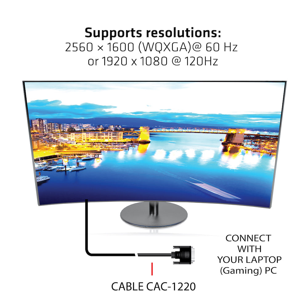 CLUB3D CAC-1220 câble DVI 10 m DVI-D Noir