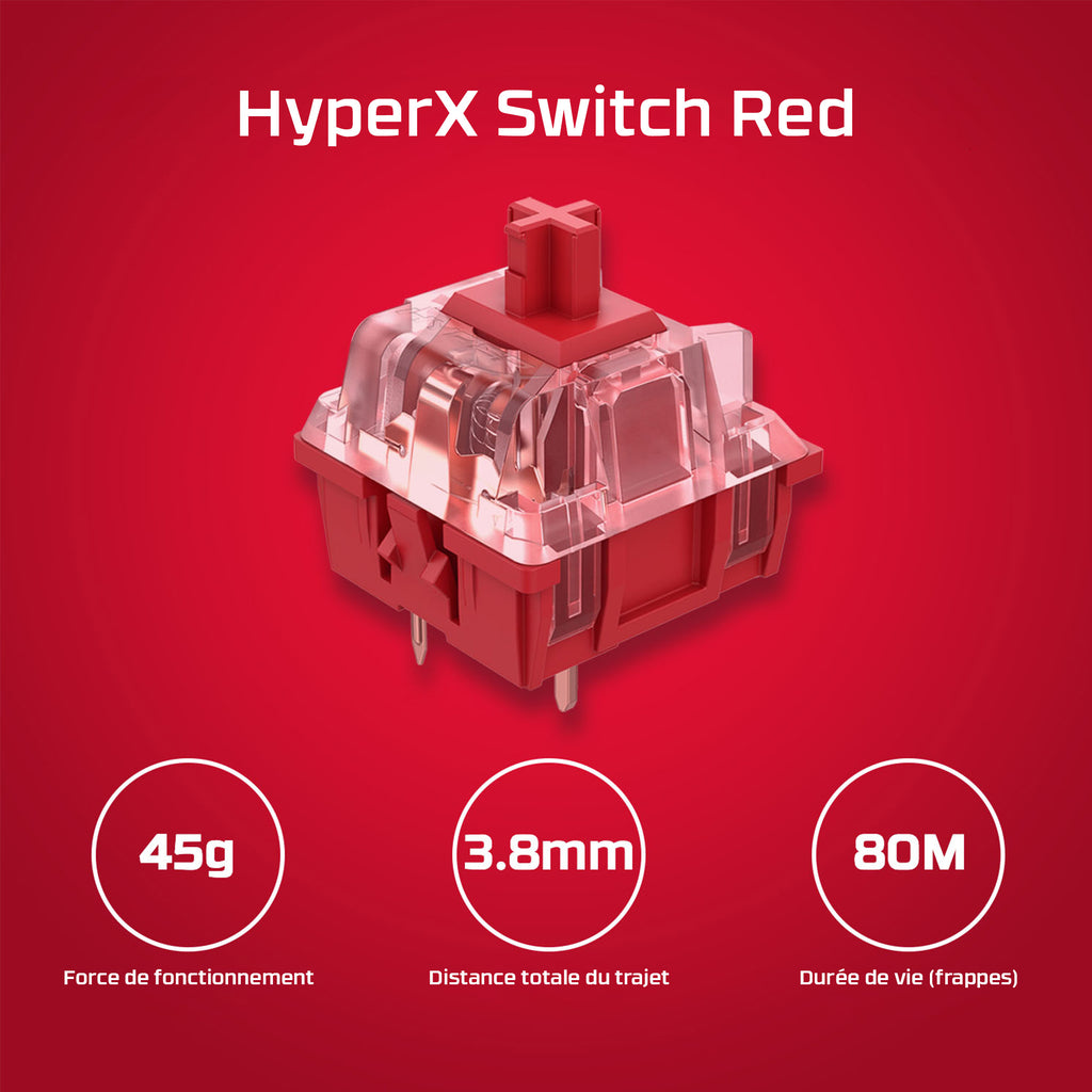 HyperX Alloy Origins Core PBT HX Red - Clavier de jeu mécanique