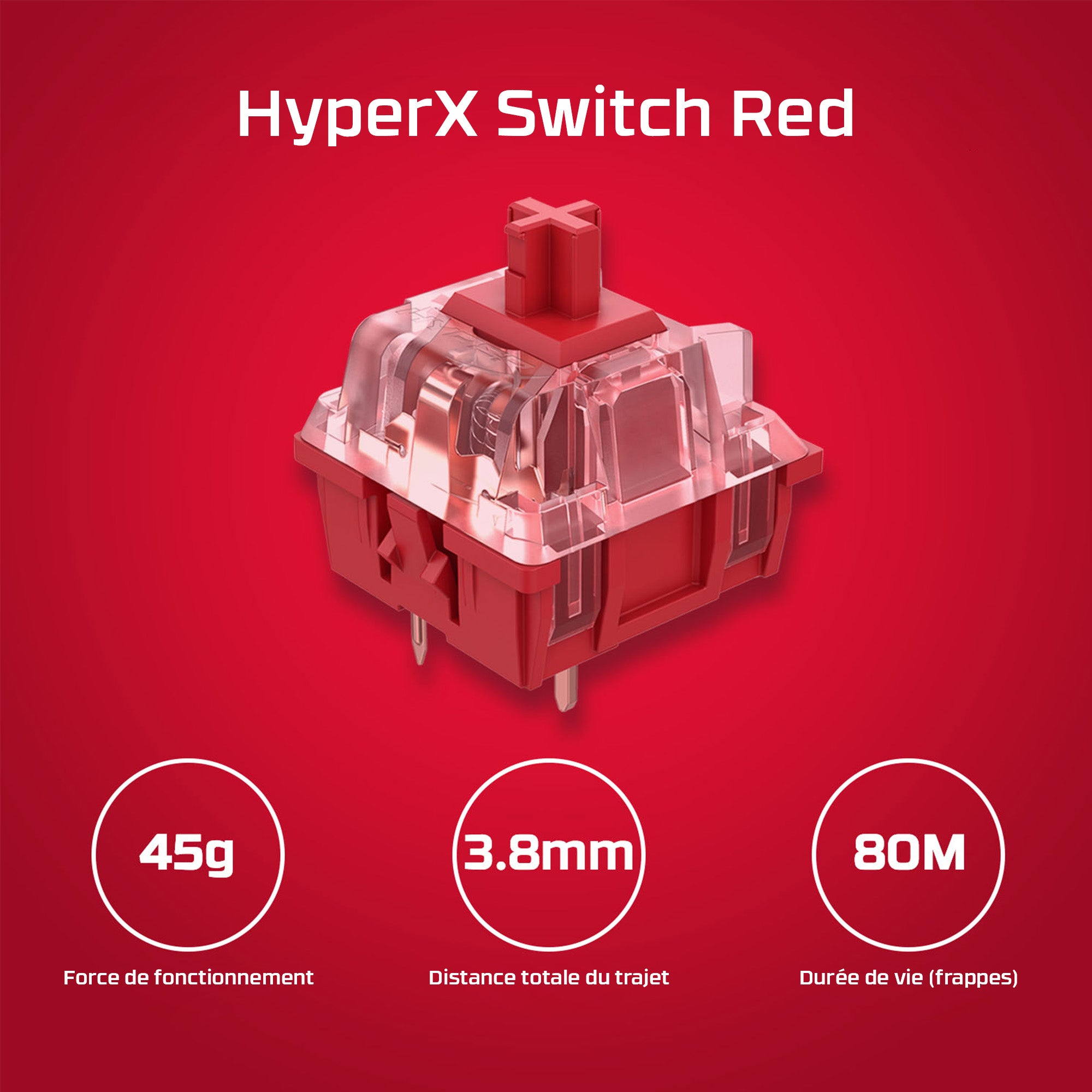 HyperX Alloy Origins Core PBT HX Red - Clavier de jeu mécanique