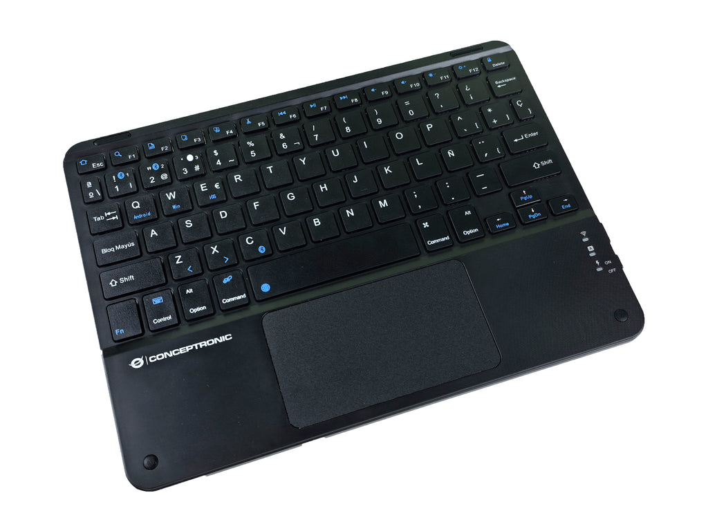 Conceptronic TOBIN01BES clavier Universel Bluetooth QWERTY Espagnole Noir
