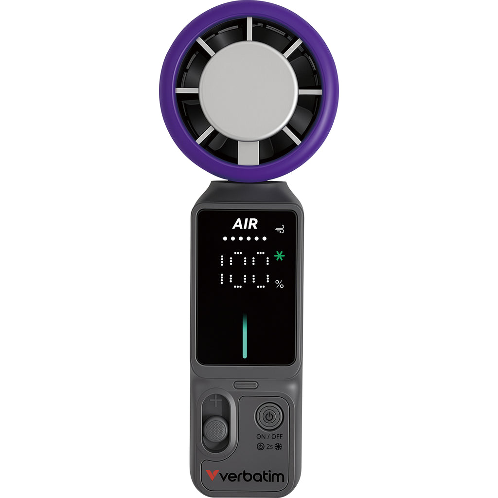 Verbatim Cool 'n' Go Ice Touch Pro Handheld Fan Grey/Purple