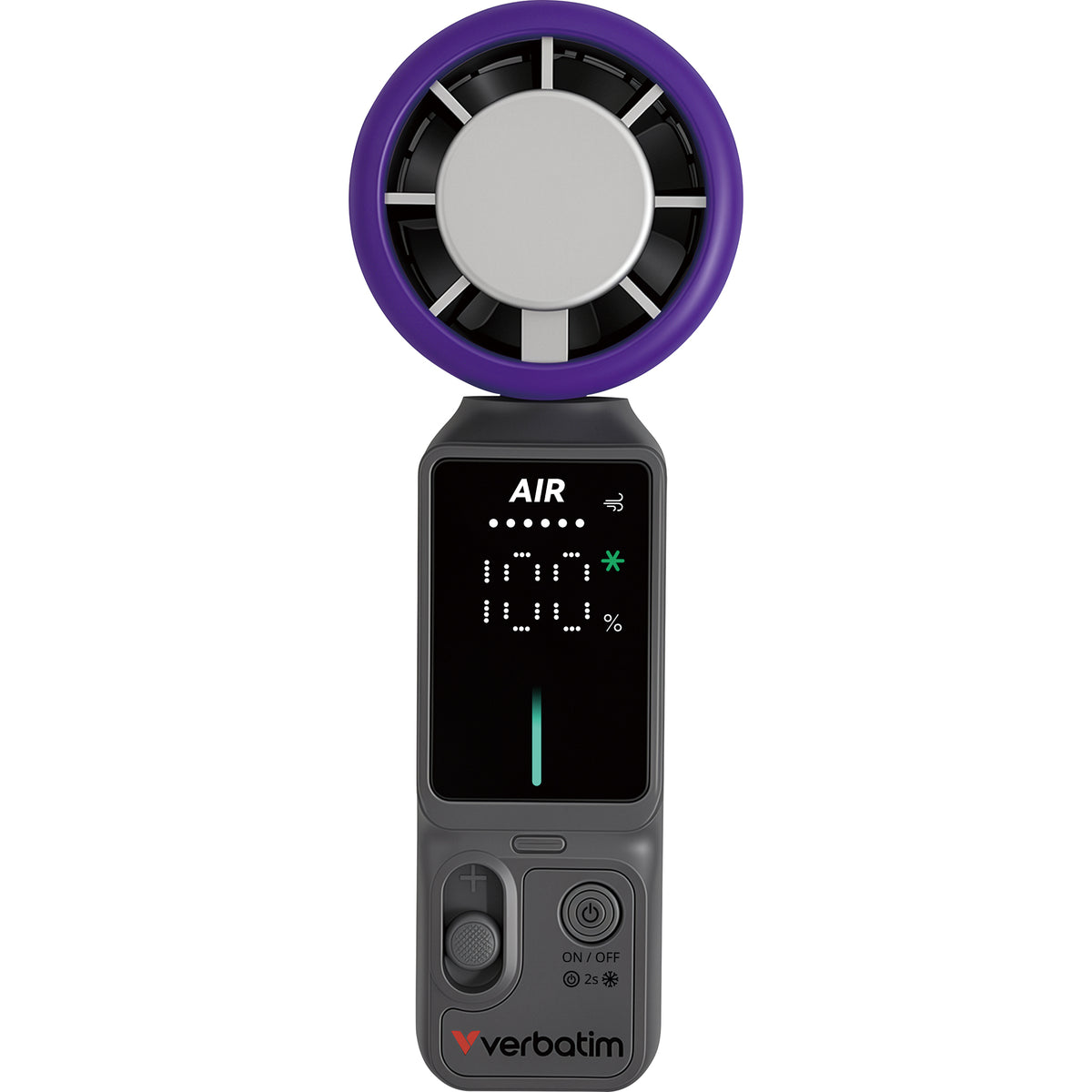 Verbatim Cool 'n' Go Ice Touch Pro Handheld Fan Grey/Purple