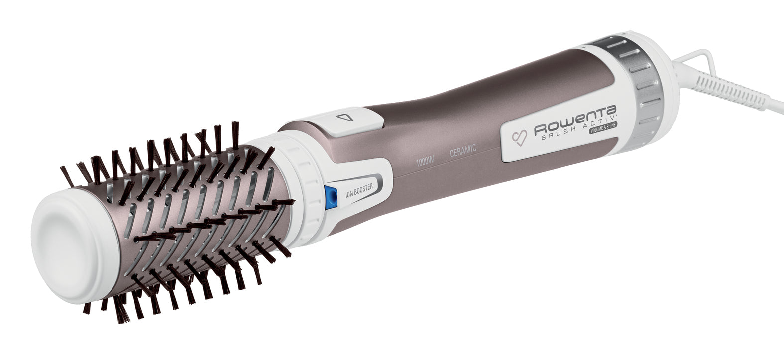 Rowenta Brush Activ Premium Care CF9540 Brosse soufflante à air chaud À chaleur Aluminium, Métallique, Blanc 1000 W 1,8 m