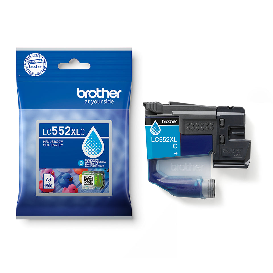 Brother LC552XLC cartouche d'encre 1 pièce(s) Original Cyan - vue 2