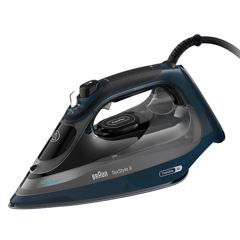 Braun TexStyle 9 0127409002 fer à repasser Fer à vapeur EloxalPlus soleplate 3200 W Bleu foncé