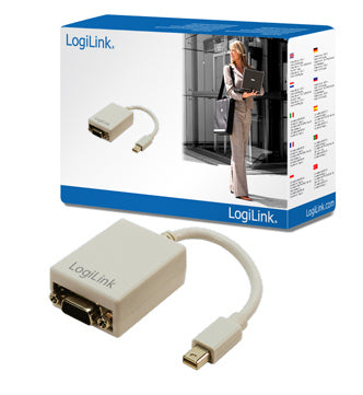 LogiLink Adaptateur Mini DisplayPort vers VGA, 0,09 m, Gris