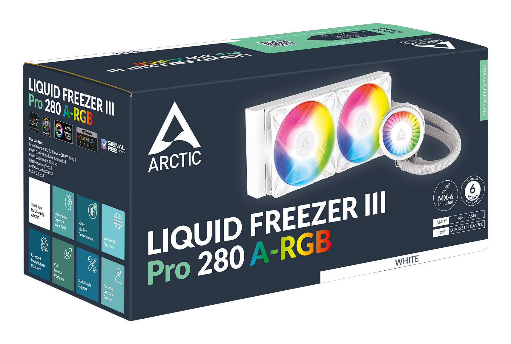 ARCTIC Liquid Freezer III Pro 280 A-RGB (White) Processeur Refroidisseur de liquide tout-en-un 12 cm Blanc 1 pièce(s)