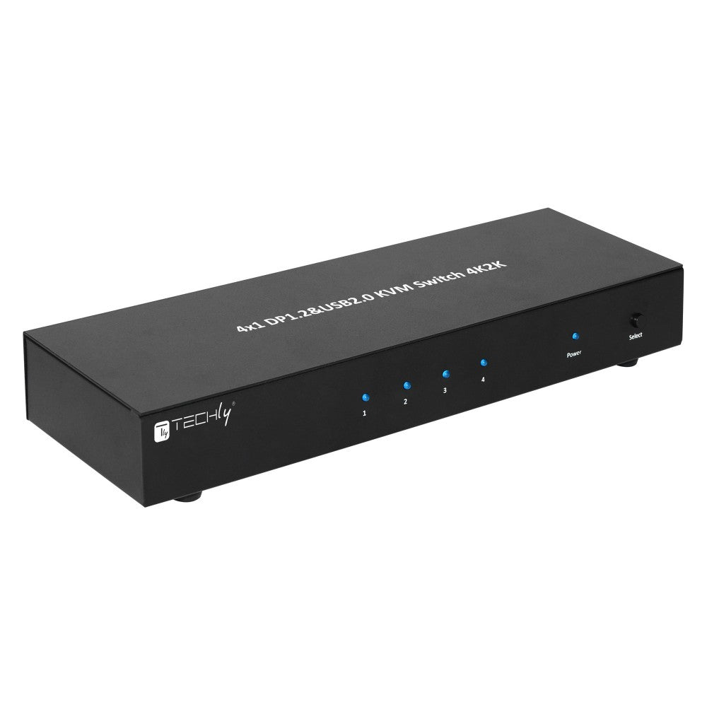 Commutateur KVM IDATA DP-KVM4 DisplayPort 4K Ultra HD, USB, Noir