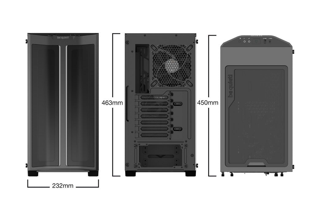 be quiet! Pure Base 500 DX Noir | Boîtier PC ARGB vitré, Mini ITX / Micro ATX / ATX, 3 ventilateurs Pure Wings 2 140 mm