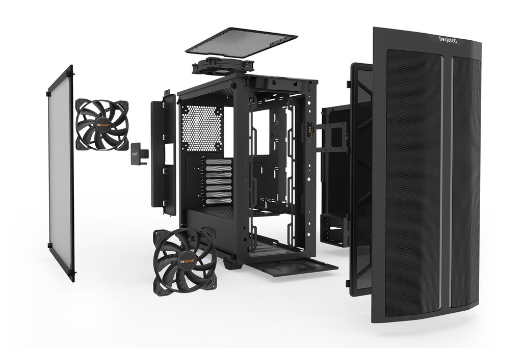 be quiet! Pure Base 500 DX Noir | Boîtier PC ARGB vitré, Mini ITX / Micro ATX / ATX, 3 ventilateurs Pure Wings 2 140 mm