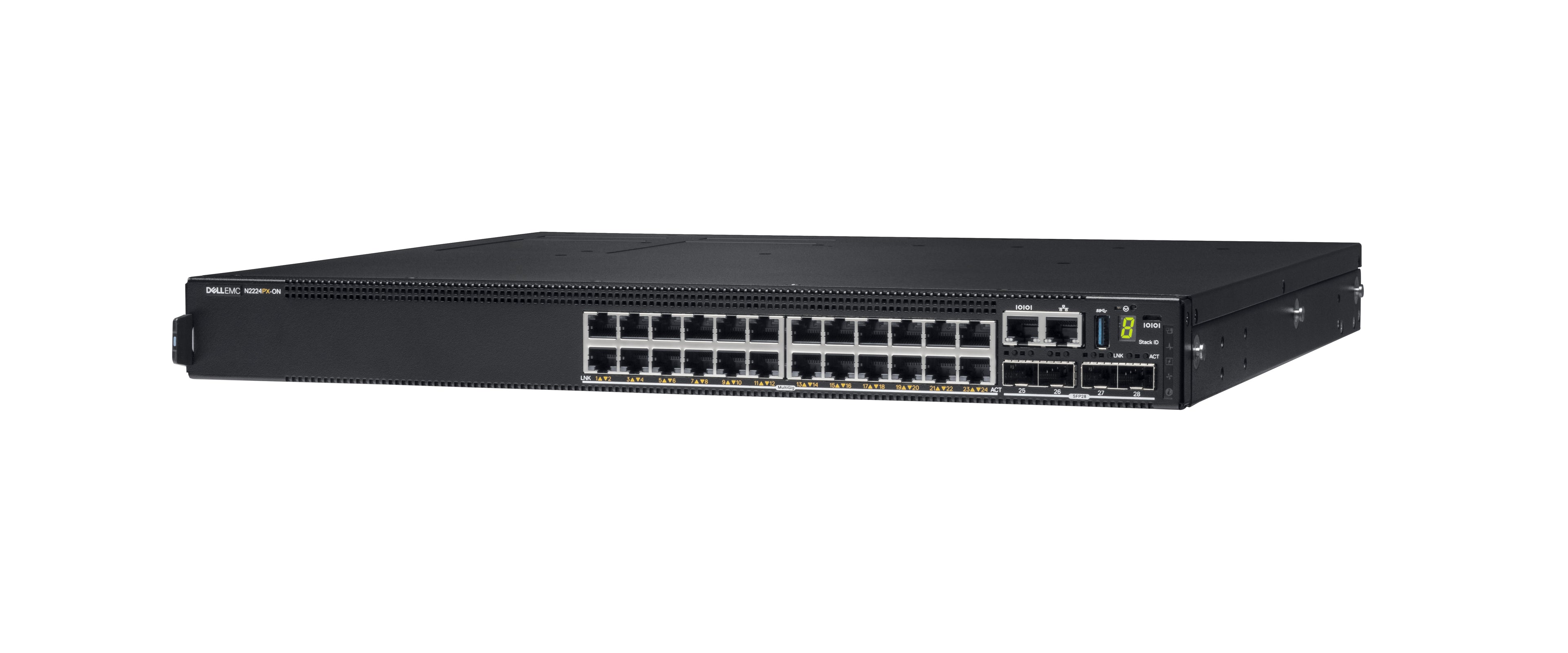 DELL N2224PX-ON Géré L3 2.5G Ethernet (100/1000/2500) Connexion Ethernet, supportant l'alimentation via ce port (PoE) 1U Noir
