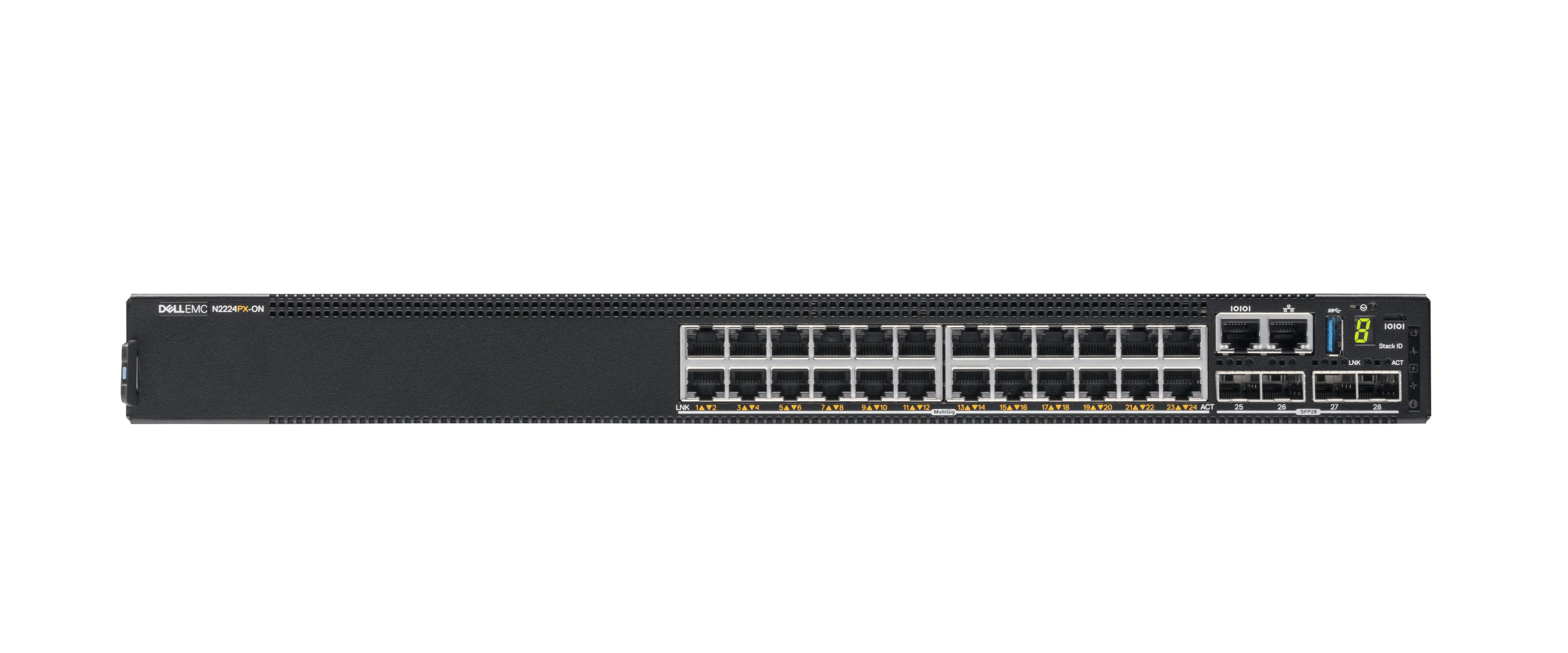 DELL N2224PX-ON Géré L3 2.5G Ethernet (100/1000/2500) Connexion Ethernet, supportant l'alimentation via ce port (PoE) 1U Noir