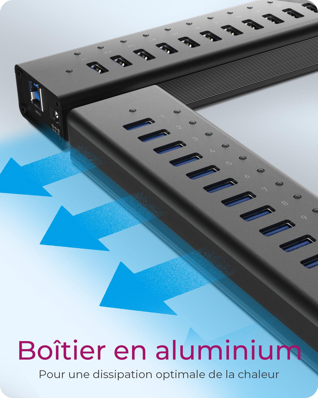 ICY BOX IB-AC6113 USB 3.2 Gen 1 (3.1 Gen 1) Type-B 5000 Mbit/s Noir