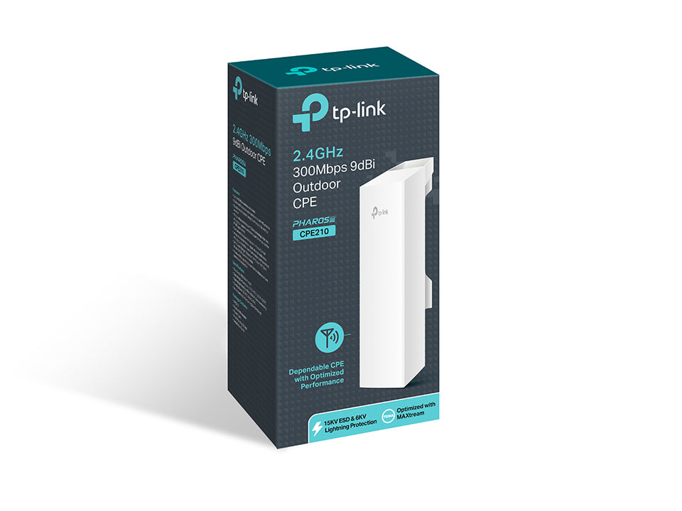 TP-Link CPE210 300 Mbit/s Blanc Connexion Ethernet, supportant l'alimentation via ce port (PoE)