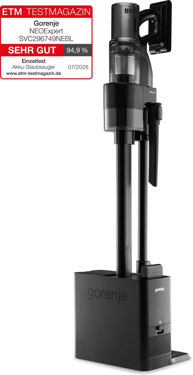 Gorenje SVC296749NEBL Aspirateur-balai 2 en 1 Batterie Sec HEPA Sans sac 0,6 L 550 W Charbon de bois