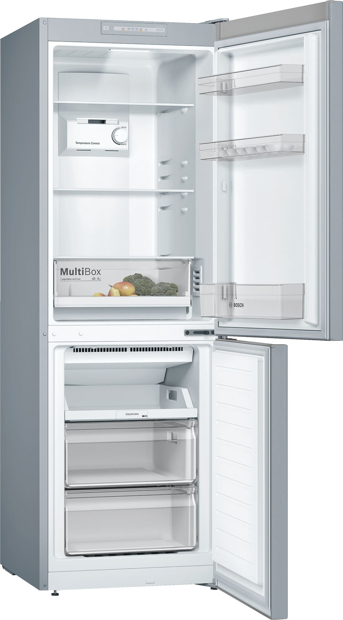 Bosch Bosch Serie 2 KGN33NLEB réfrigérateur-congélateur Pose libre 282 L Acier inoxydable