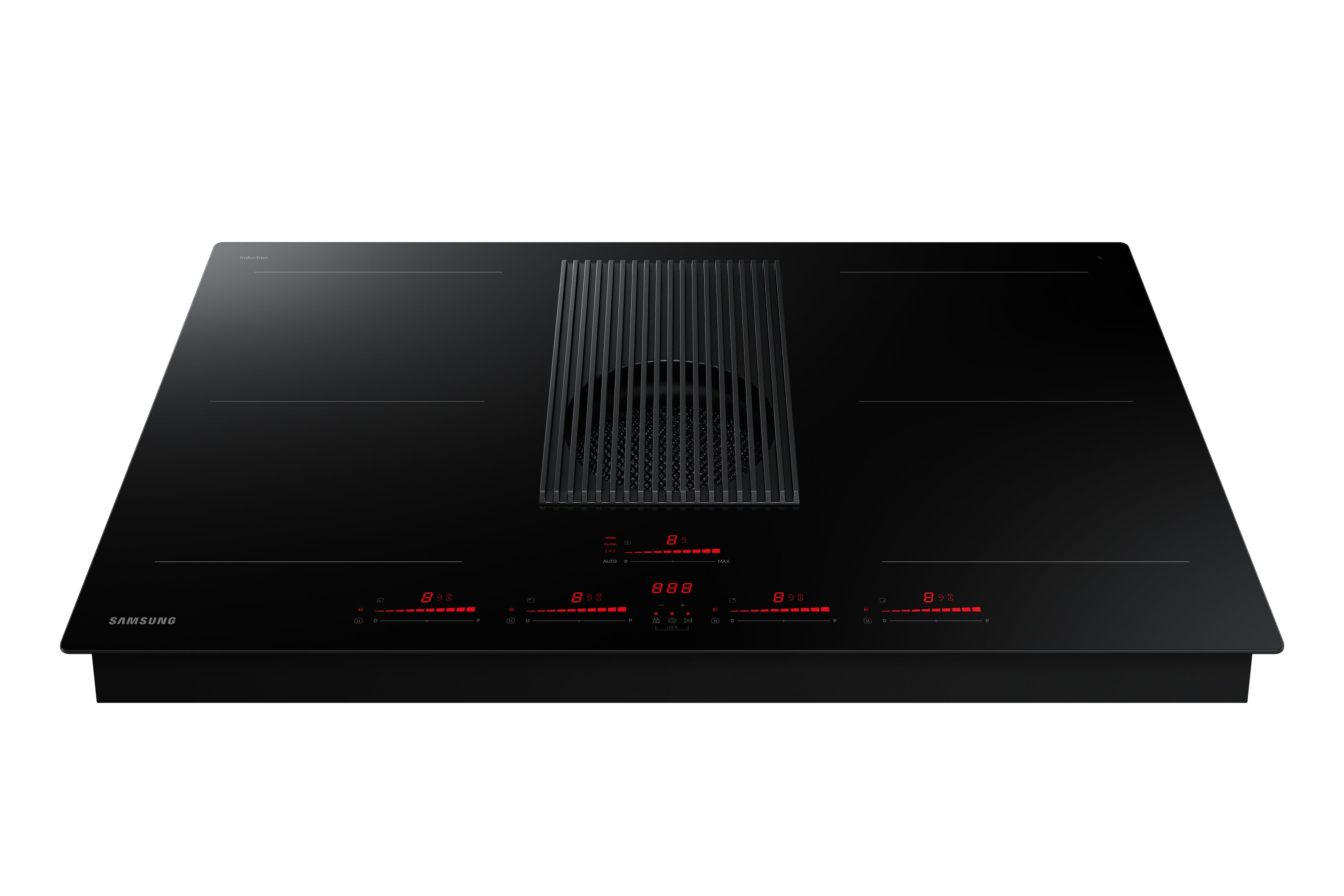 Samsung NZ84T9747VK/UR plaque Noir Intégré 83 cm Plaque avec zone à induction 4 zone(s) Hotte intégrée