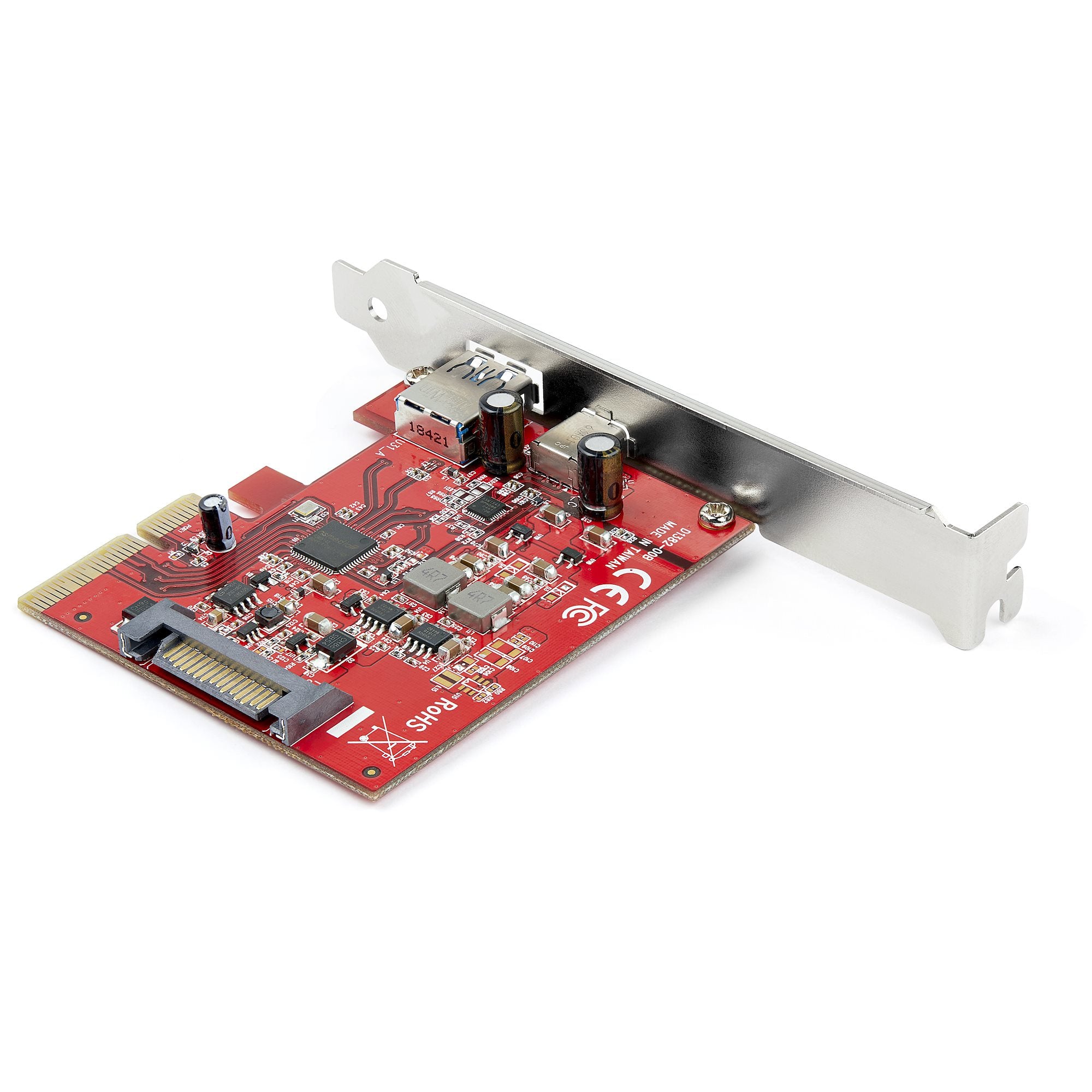 StarTech.com Carte PCIe à 2 ports - USB-A et USB-C, 10 Gbps - Adaptateur de carte contrôleur hôte PCI Express Type C / A USB 3.2 Gen 2 - Carte d'extension d'extension PCIe USB 3.2 Gen 2 - Windows, macOS, Linux