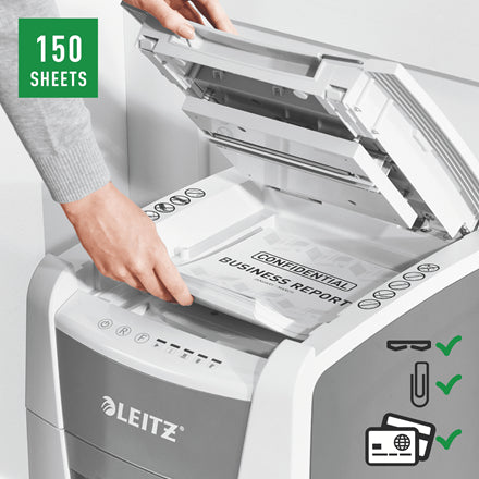 Leitz 80130000 destructeur de papier Destruction croisée 55 dB 22 cm Gris, Blanc