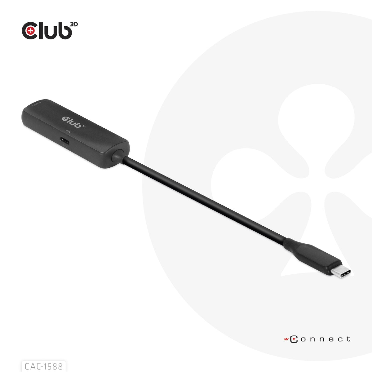 CLUB3D CAC-1588 Adaptateur Câble Vidéo USB Type-C vers HDMI, Noir, 0,17 m