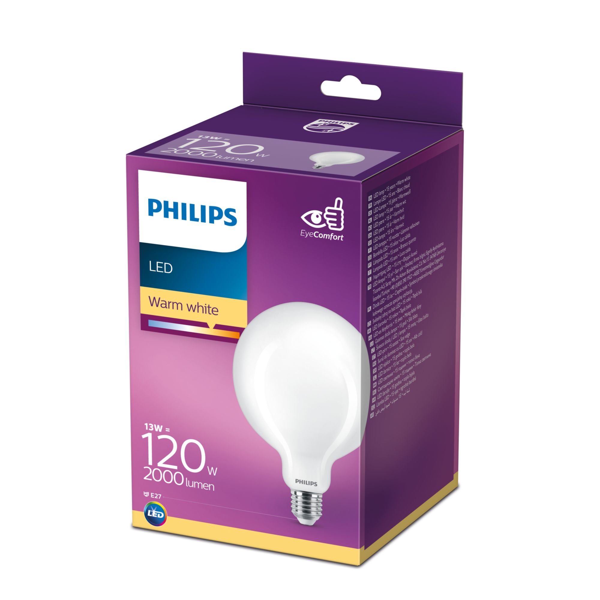 Philips Ampoule dépolie à filament 120 W G120 E27