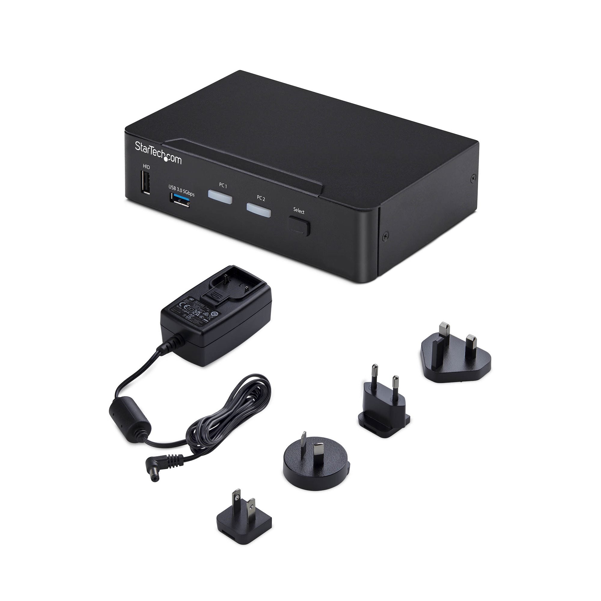 StarTech.com Switch KVM DisplayPort 2 Ports, 4K 60 Hz, DP 1.2, Gestion EDID, Hub USB 3.0 2 Ports, 4 Ports USB HID, Conforme TAA