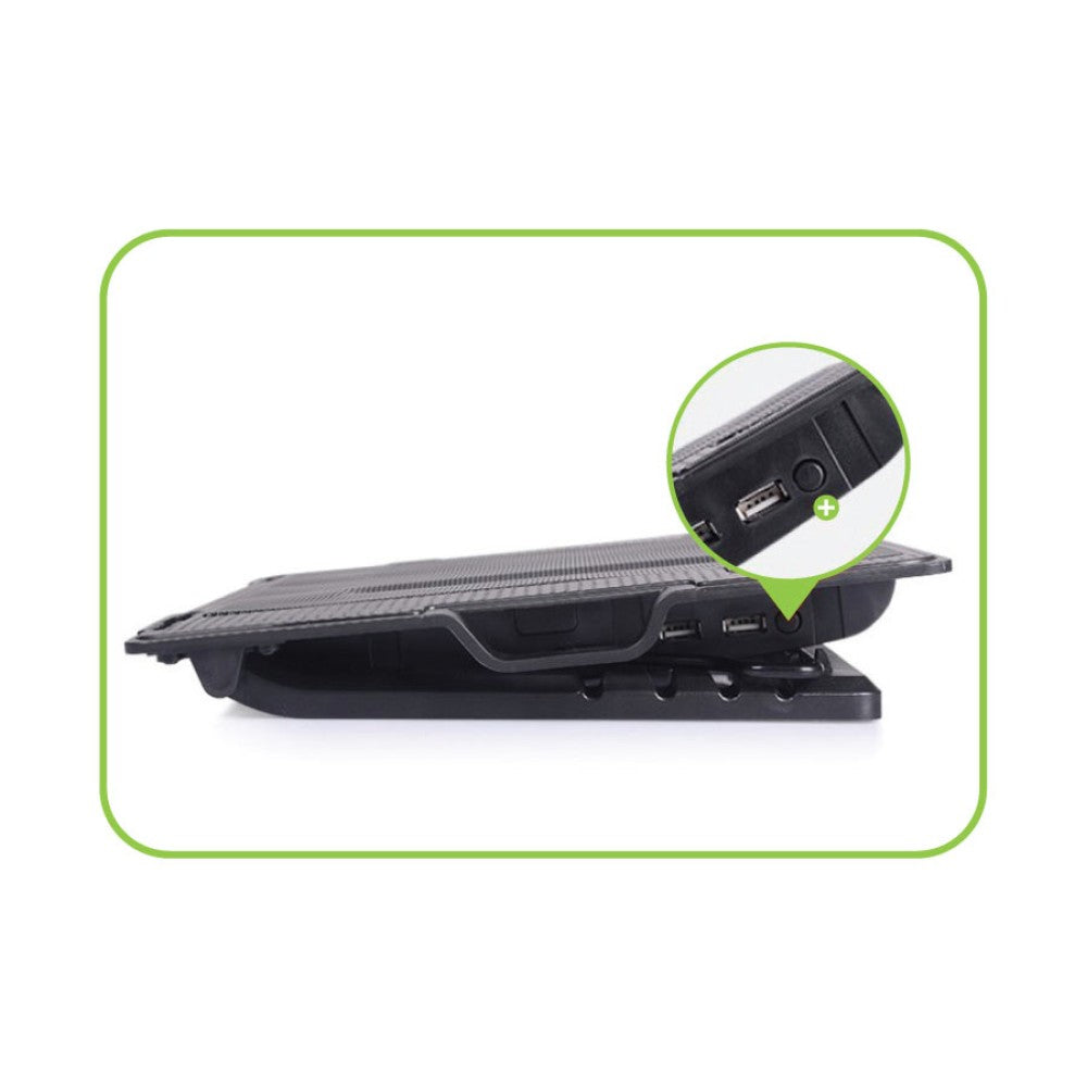 Techly ICOOL-CP12TY système de refroidissement pour ordinateurs portables 43,9 cm (17.3") 1400 tr/min Noir