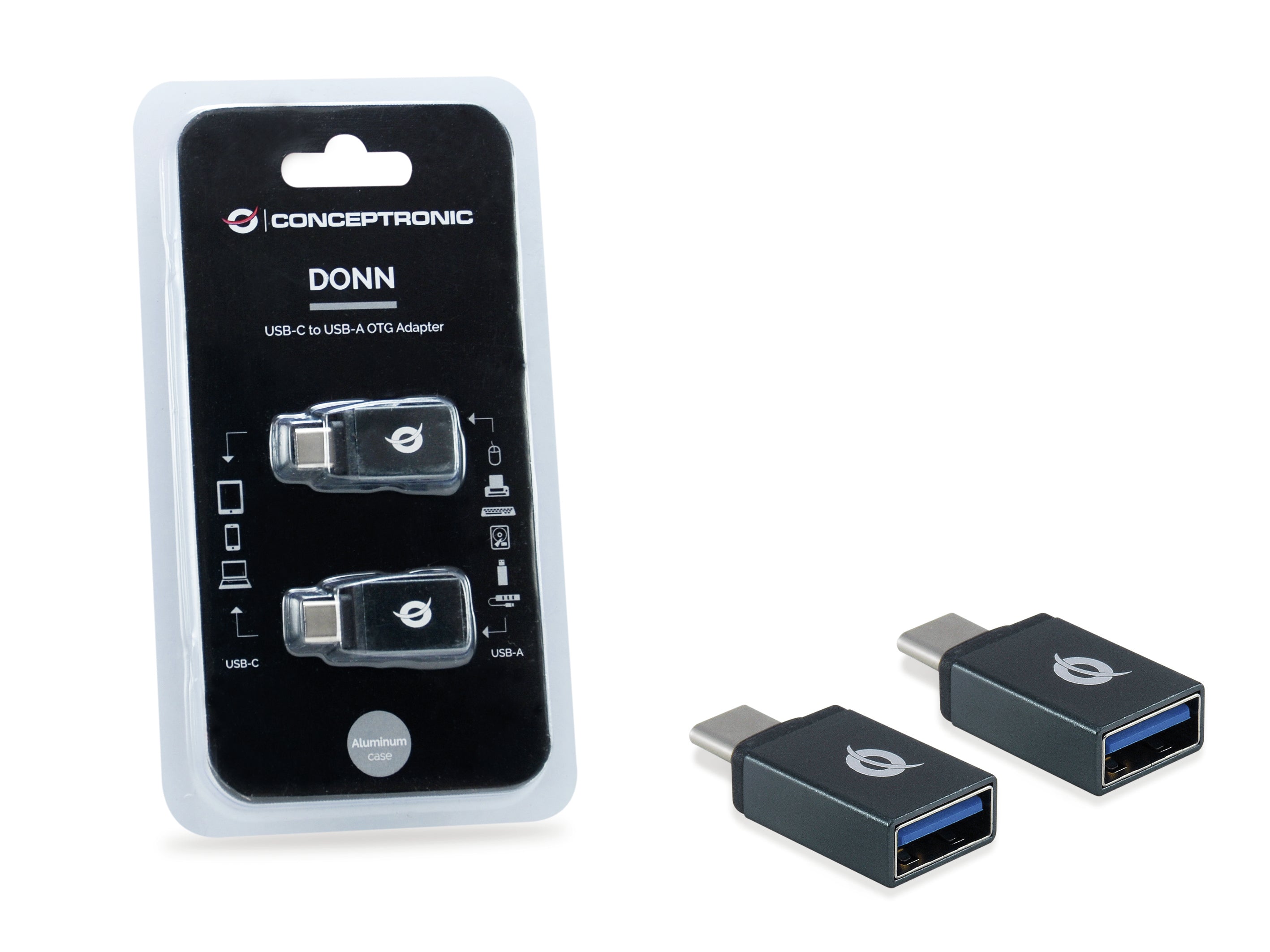 Conceptronic DONN03G changeur de genre de câble USB 3.1 Gen 1 Type-C USB 3.1 Gen 1 Type-A Noir