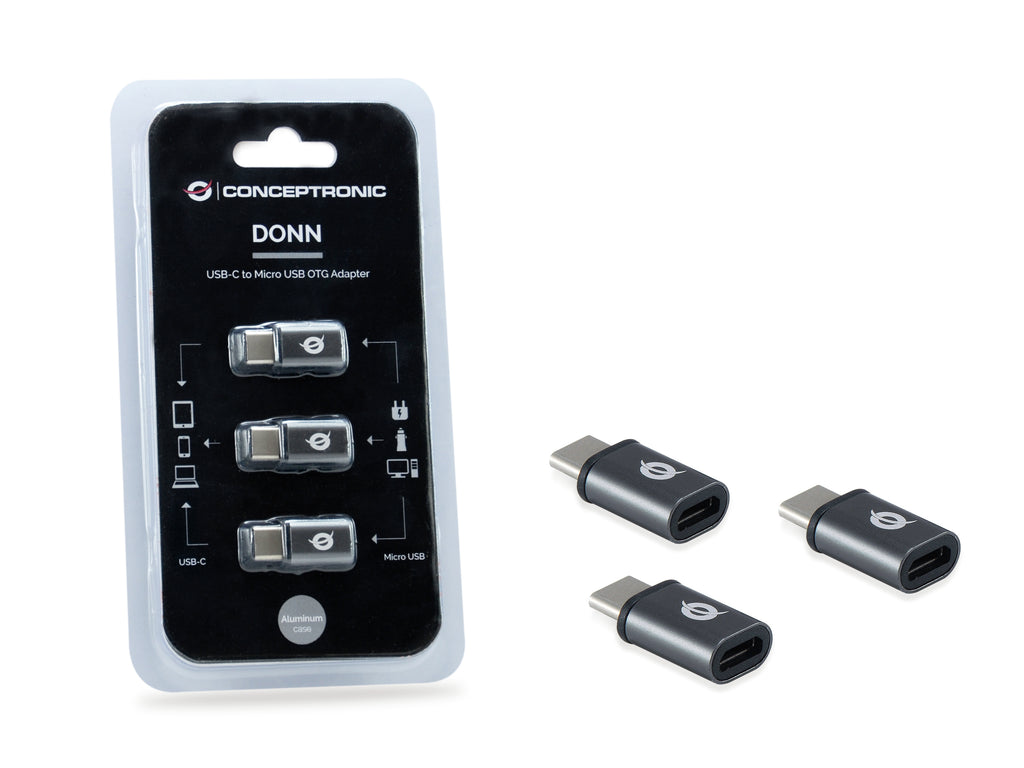 Conceptronic DONN05G changeur de genre de câble USB 2.0 Type-C USB 2.0 Micro Noir
