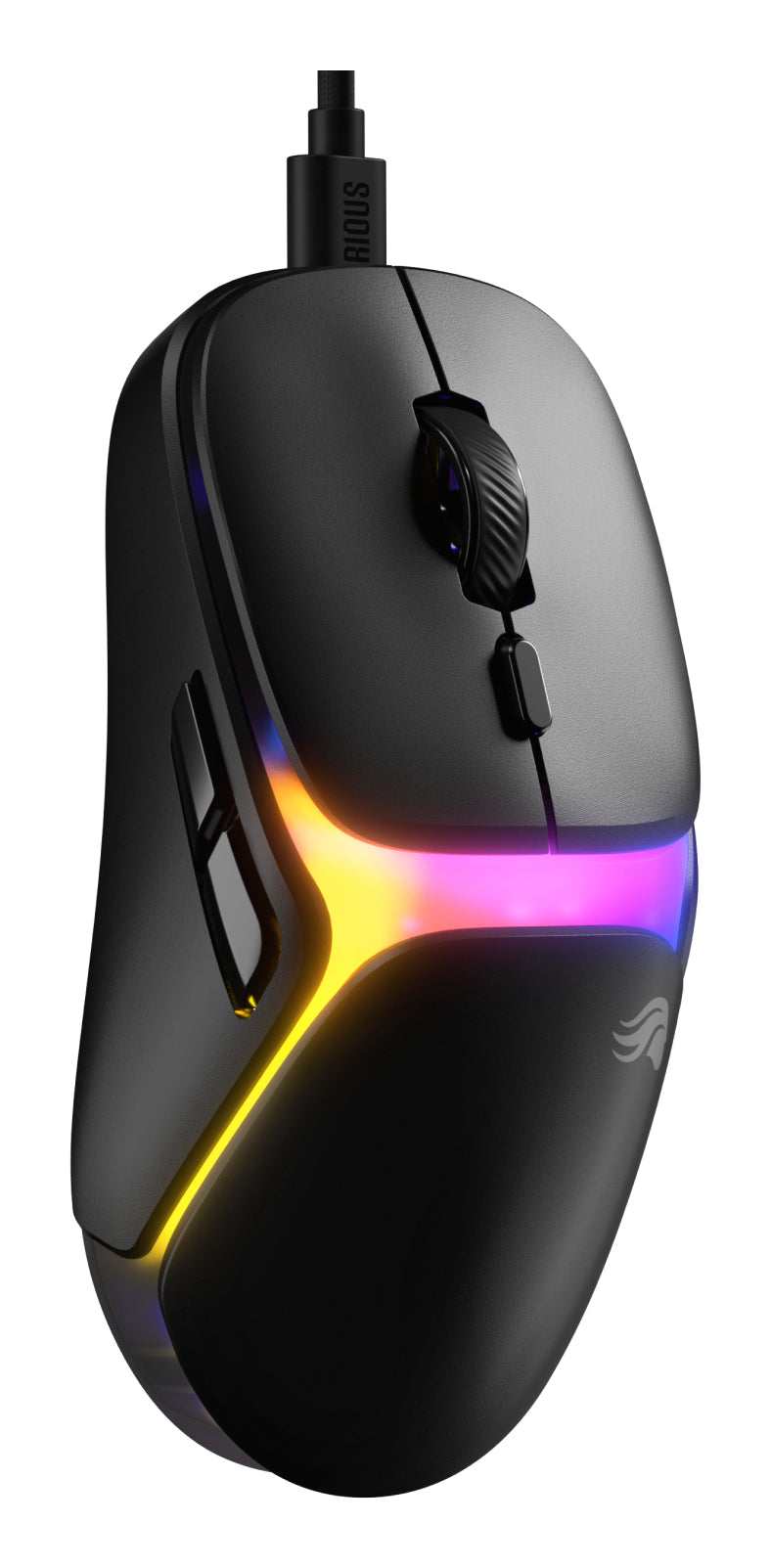 Glorious Gaming Glorious Gaming - Souris gaming filaire Modèle O3 - Ultralégère 54 g, Switch optiques 130M clics, Capteur BAMF 3.0 30k DPI, Suivi 750 IPS, Accélération 50 G, compatible toutes prises en main - Noire