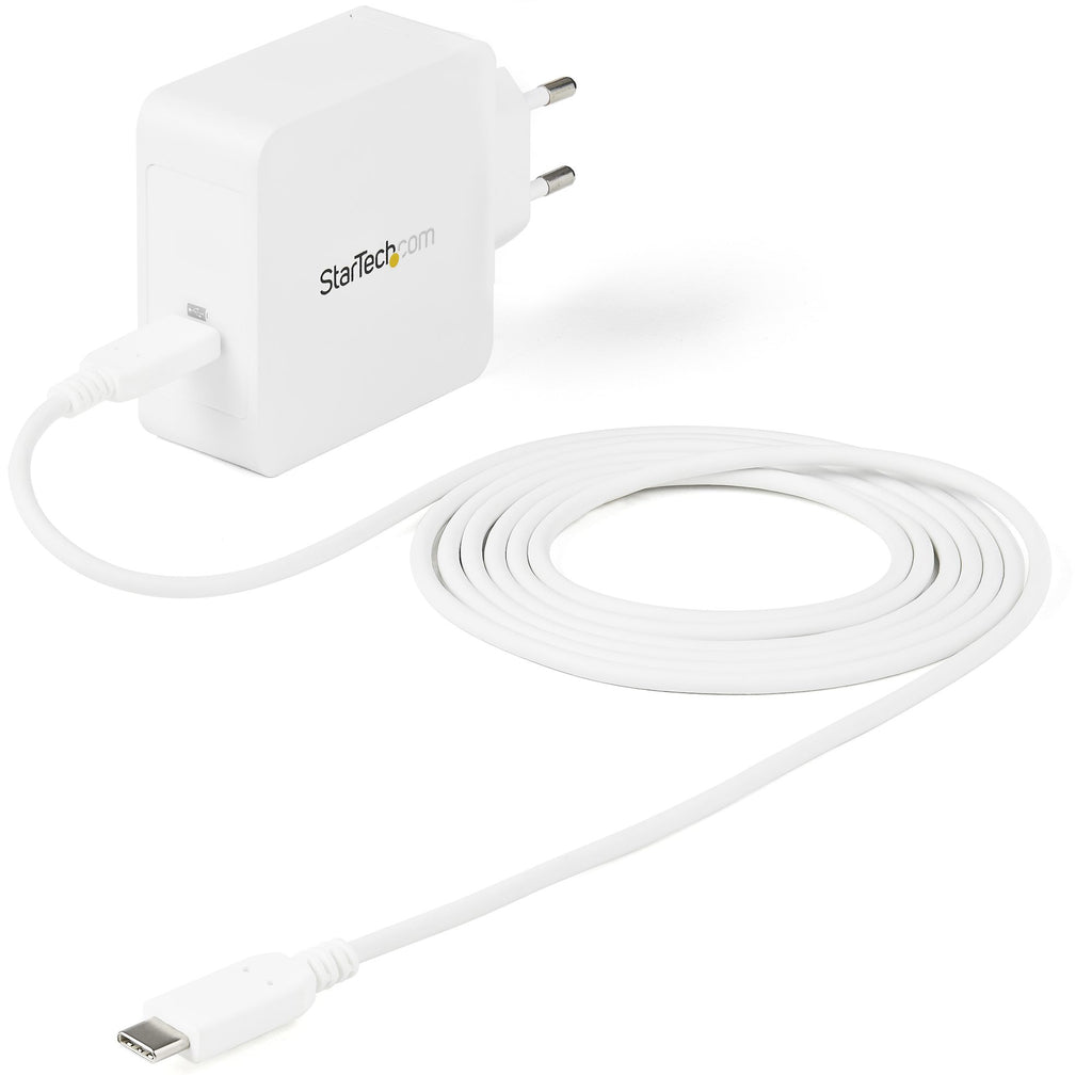 StarTech.com Chargeur Mural USB-C 60W PD avec Câble 2m, Adaptateur Secteur Universel Compact Type-C, Certifié USB-IF/CE