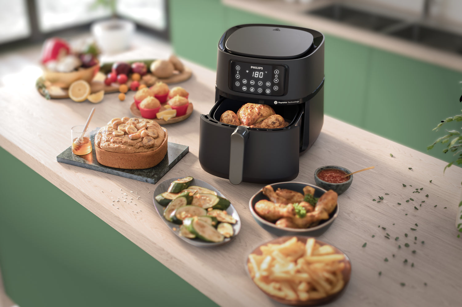 Philips 5000 series Série 5000 Connecté HD9285/93 Airfryer XXL 7,2L 16-en-1, Jusqu'à 6 portions